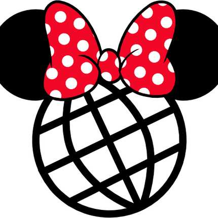 (351-D1-1J) Epcot Minnie Mouse Head Polka Dot Bow