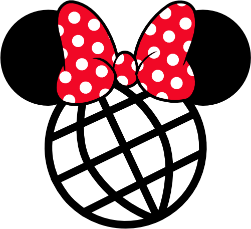 (351-D1-1J) Epcot Minnie Mouse Head Polka Dot Bow