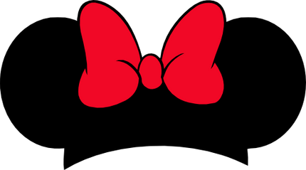 (351-D1-1K) Minnie Mouse Ear Hat Solid Bow