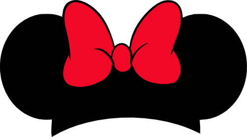 (351-D1-1K) Minnie Mouse Ear Hat Solid Bow