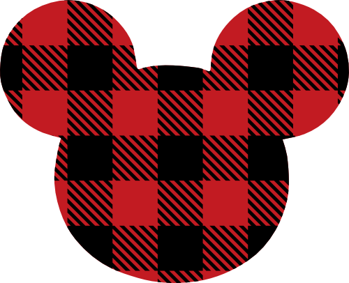 (s351-D1-08) Mickey Mouse Red Buffalo Plaid