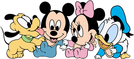 (351-D1-4X) Baby Mickey, Minnie, Pluto, Donald