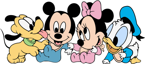(351-D1-4X) Baby Mickey, Minnie, Pluto, Donald
