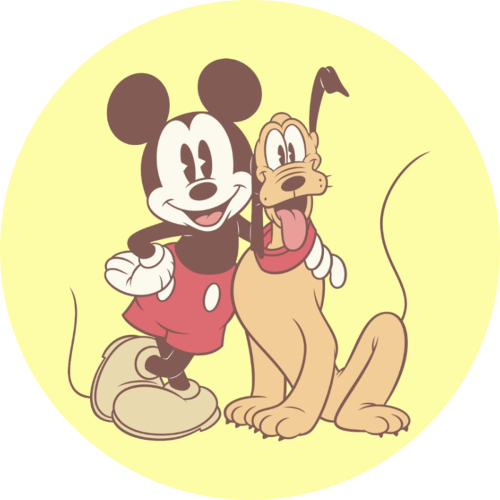 (351-D1-5Y) Mickey & Pluto