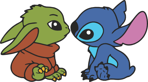 (351-D2-H) Stitch & Grogu