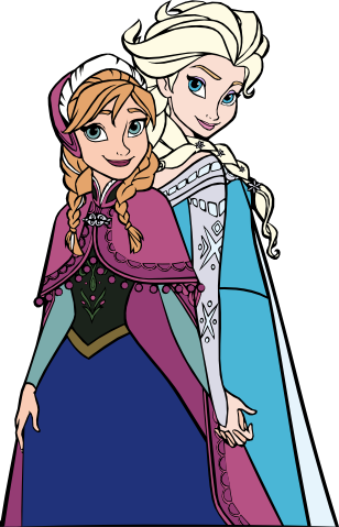 (351-D10-1C) Elsa & Anna