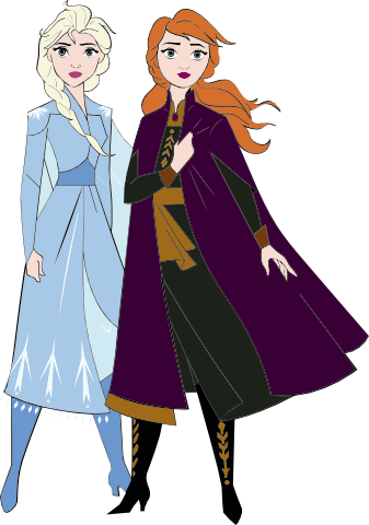 (351-D10-1E) Elsa & Anna