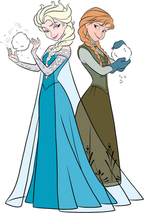 (351-D10-2W) Elsa & Anna