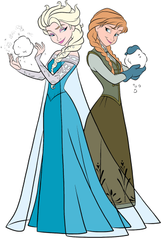 (351-D10-2W) Elsa & Anna