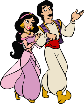 (351-D22-3P) Jasmine & Aladdin