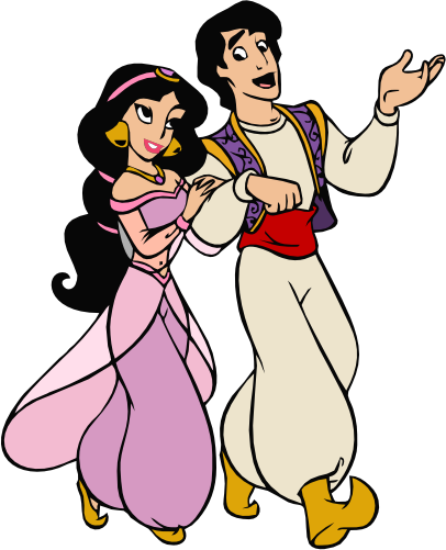 (351-D22-3P) Jasmine & Aladdin