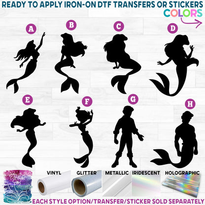 (s351-D3-05) Mermaid Printed Heat Transfer or Sticker