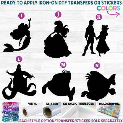 (s351-D3-06) Mermaid Printed Heat Transfer or Sticker