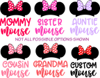 (s351-D4-02) Minnie Mouse Polka Dot Ear Hat Family Custom Text