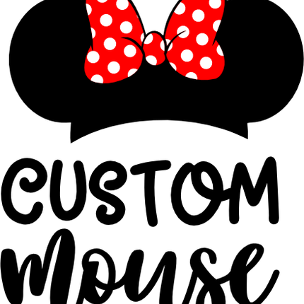(351-D4-02) Minnie Mouse Polka Dot Ear Hat Family Custom Text