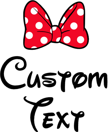 (351-D4-06) Minnie Mouse Bow Family Custom Text