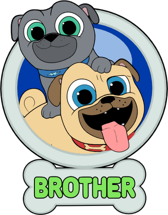 (351-D4-07) Puppy Dog Family Custom Text