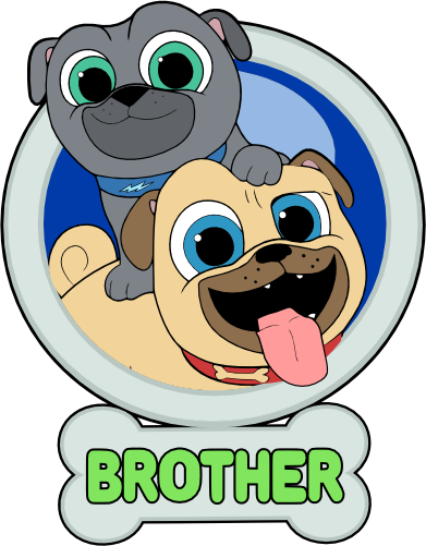 (s351-D4-07) Puppy Dog Family Custom Text