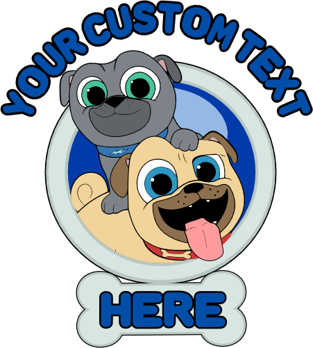 (s351-D4-07) Puppy Dog Family Custom Text