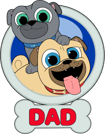 (351-D4-07) Puppy Dog Family Custom Text