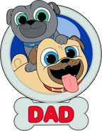(s351-D4-07) Puppy Dog Family Custom Text