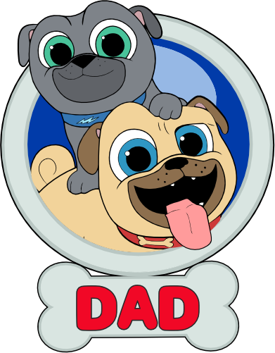 (s351-D4-07) Puppy Dog Family Custom Text