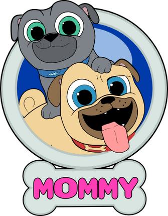 (351-D4-07) Puppy Dog Family Custom Text