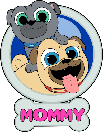(s351-D4-07) Puppy Dog Family Custom Text