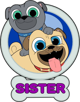 (351-D4-07) Puppy Dog Family Custom Text