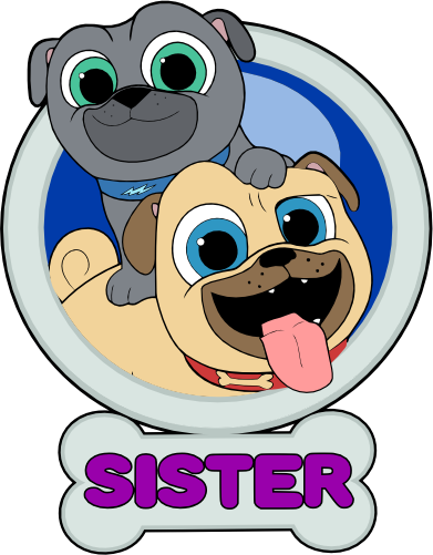 (s351-D4-07) Puppy Dog Family Custom Text