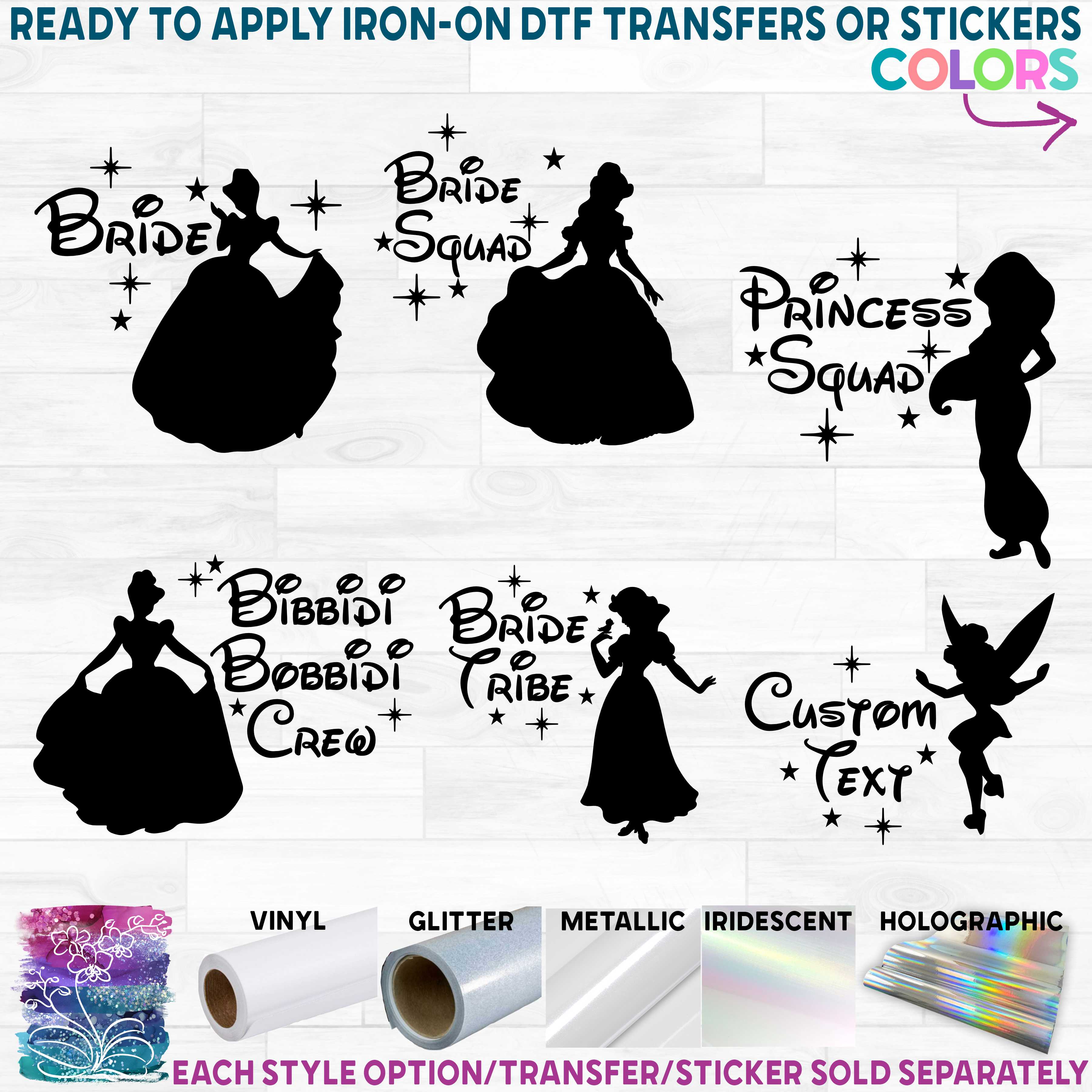 (s351-D4-08) Bridal Wedding Princess Custom Text