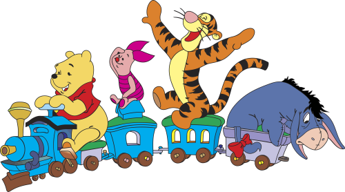 (351-D6-2U) Pooh, Piglet, Tigger, Eeyore, Train
