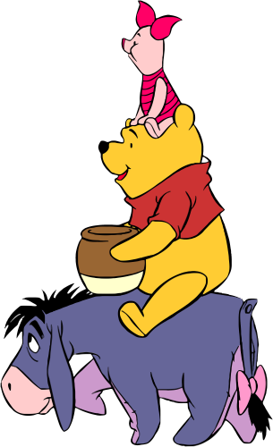(351-D6-2Y) Piglet, Pooh, Eeyore