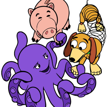 (351-D07-9U) Hamm, Slinky, Octopus