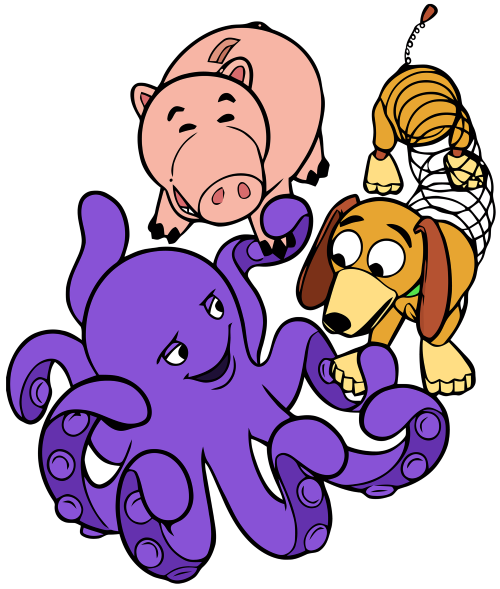 (351-D07-9U) Hamm, Slinky, Octopus