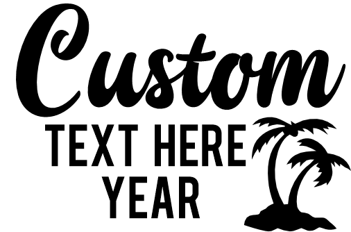 (353) Palm Tree Custom Text