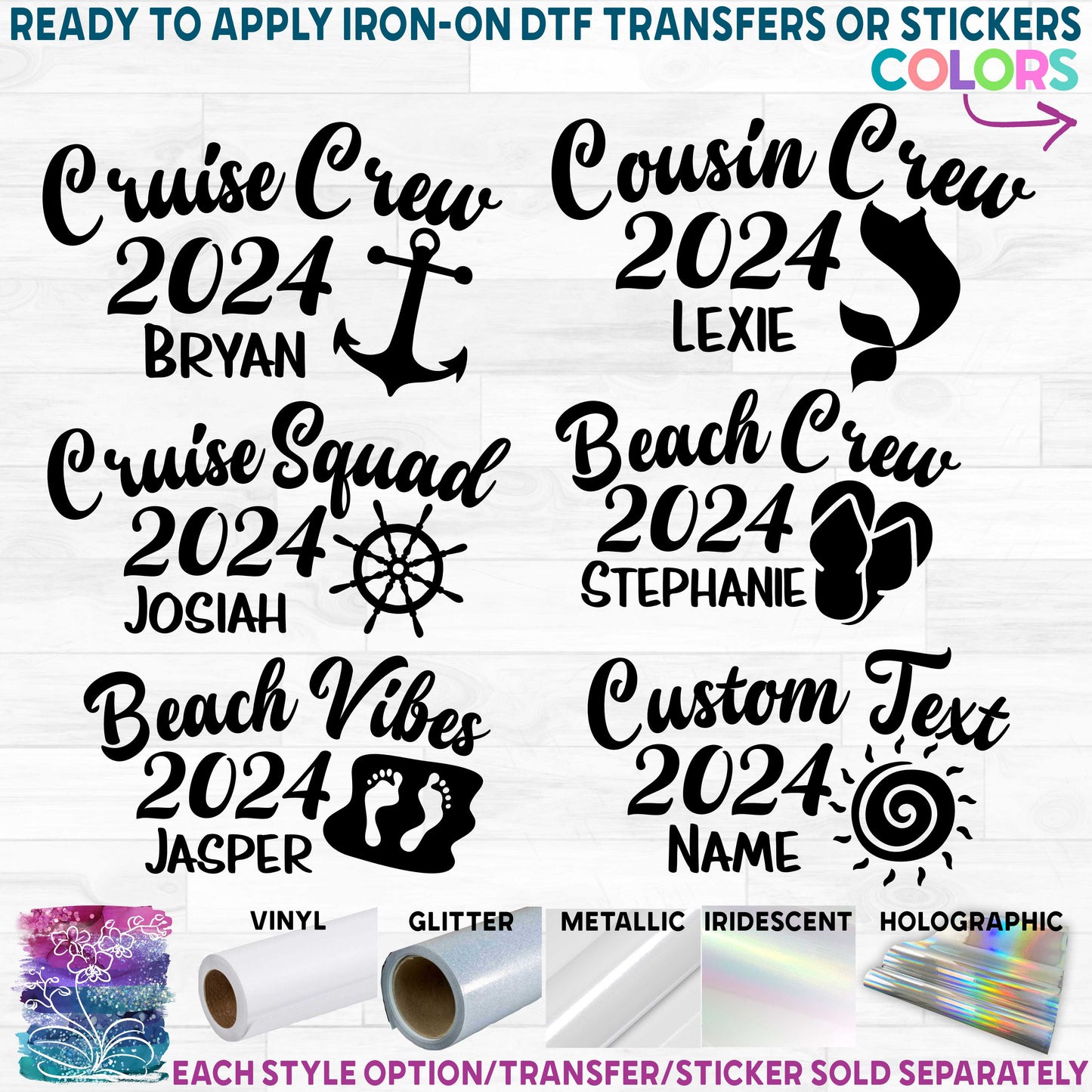 (s353-3) Cruise Crew Squad Beach Cousin Custom Text