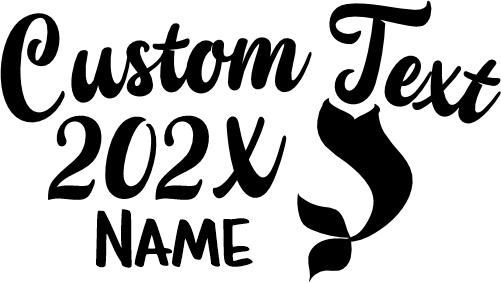 (353) Mermaid Tail Custom Text