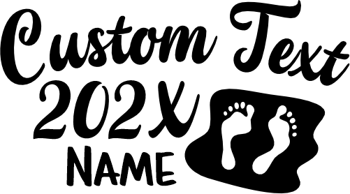 (353) Footprints in the Sand Custom Text