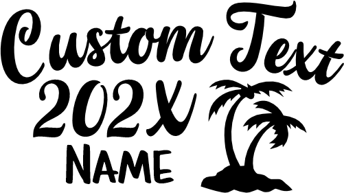 (353) Palm Tree Custom Text