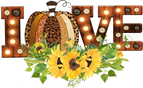 (s354-2L) Marquee Love Sunflowers Brown Pumpkin