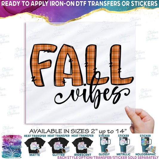 (s354-2U) Fall Vibes, Hello Fall Orange Plaid