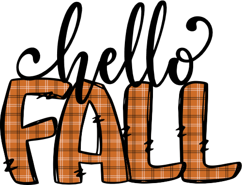 (s354-2U) Hello Fall Orange Plaid