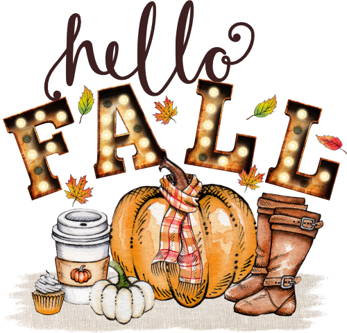 (354-02-O) Hello Fall Marquee Pumpkin Spice Latte Boots