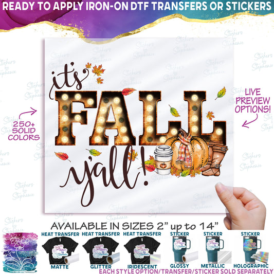 (s354-2P) It's Fall Y'all Marquee Pumpkin Spice Latte Boots
