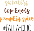 (s354-2J) Sweaters Top Knots Pumpkin Spice #Fallaholic