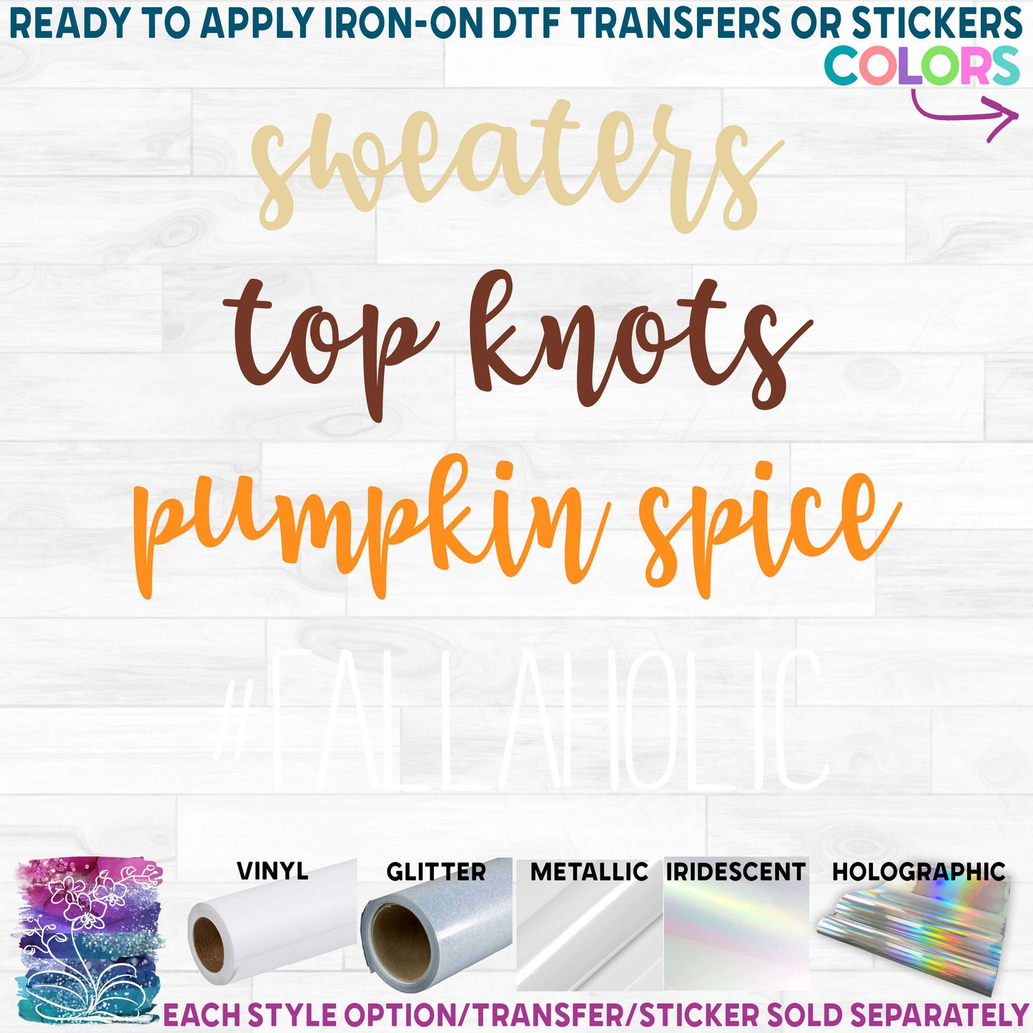 (s354-2J) Sweaters Top Knots Pumpkin Spice #Fallaholic