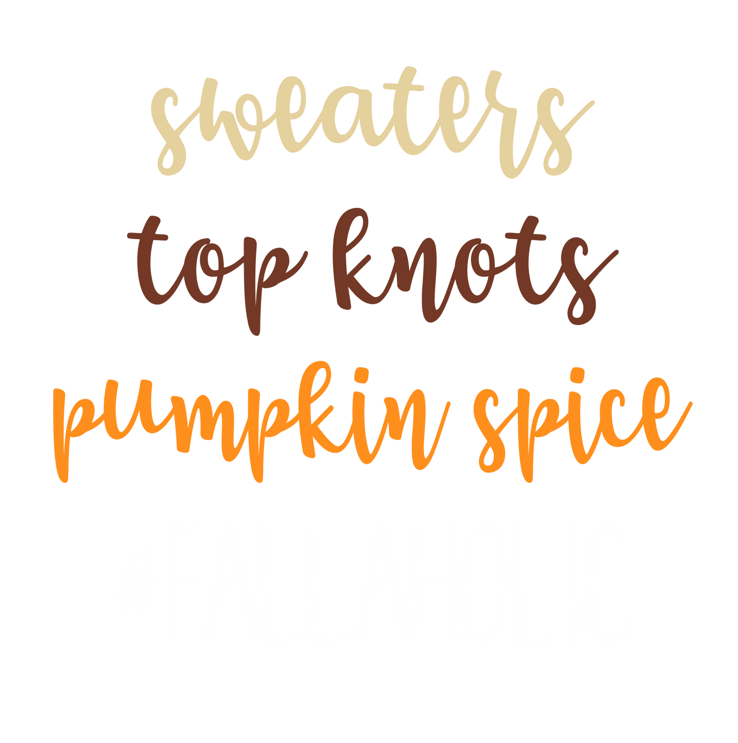 (s354-2J) Sweaters Top Knots Pumpkin Spice #Fallaholic