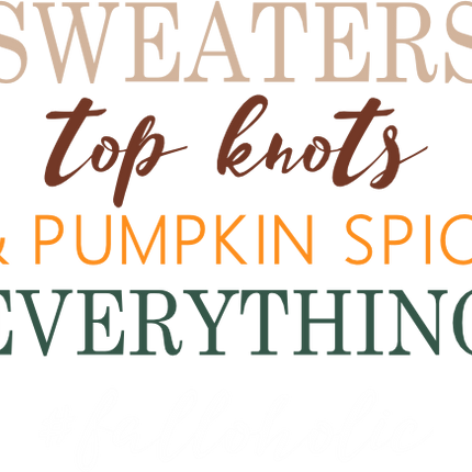 (s354-02-T) Sweaters Top Knots Pumpkin Spice #Falloholic