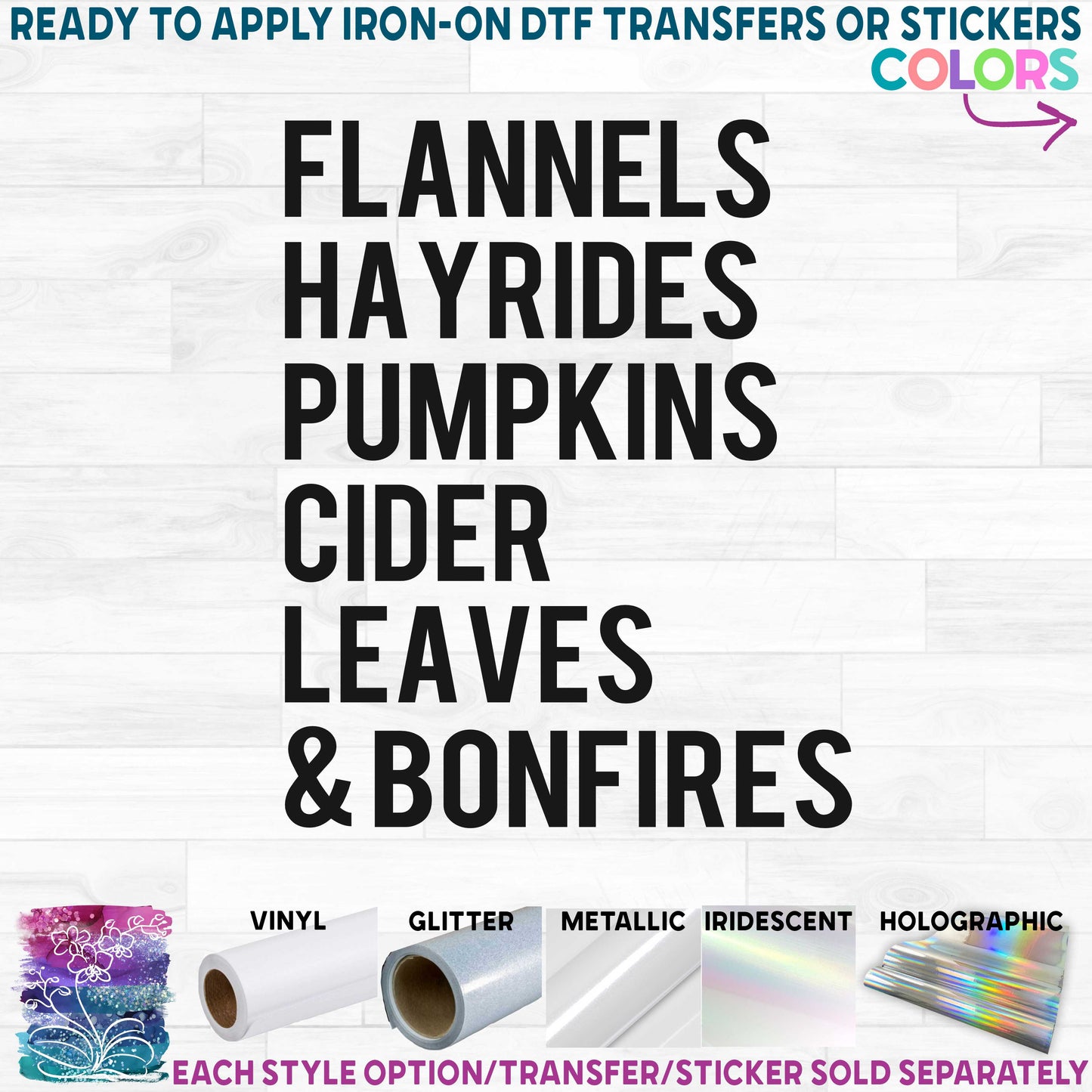 (s354-2H) Flannels Hayrides Pumpkins Cider Leaves & Bonfires